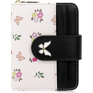 FATMOON Women’s Wallet - Stylish Floral RFID Bifold Purse with Zipper Coin Pocket & ID Window, Perfect for Daily Commuting, Shopping - 1 of 4