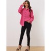 Allegra K Women's Texture Long Sleeve Drop Shoulder Casual Button Down Shirt - 3 of 4