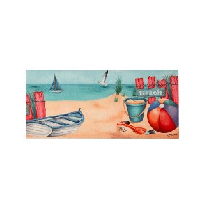Evergreen Beach Time Sassafras Indoor Outdoor Switch Doormat 1'10"x10" Multicolored - 1 of 2