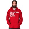 Xmas Bearded and Jolly Hashtag Santa Hoodie Hooded Sweatshirt Men Brisco Brands - 4 of 4