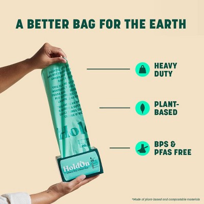 HoldOn Bags Compostable Small Space Trash Bags - 4gal/30ct