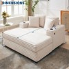 Indoor Comfy Corduroy Lounge Sofa with Charging Station, Cup Holders & Throw Pillows Cozy Sleeper Couch for Living Room, Bedroom & Apartments - 2 of 4