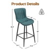 Bencmate Dining Chairs, Faux Leather Counter Height Bar Stools Set of 2, Modern Barstool Counter Chairs for Dining Room, Black, 15.7"*19.3"*36" - 2 of 4
