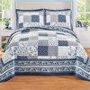 Collections Etc Palmer Floral Patchwork Quilted Bedspread - 2 of 3