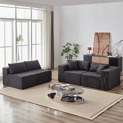 NicBex Couches for Living Room Modular L-Shaped Sectional Sofa Luxury Floor Couch Chenille Fabric Upholstered Sofa, 5 PC Free Combination