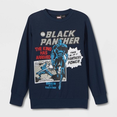 Boys' Marvel Black Panther Crewneck Sweatshirt - Blue