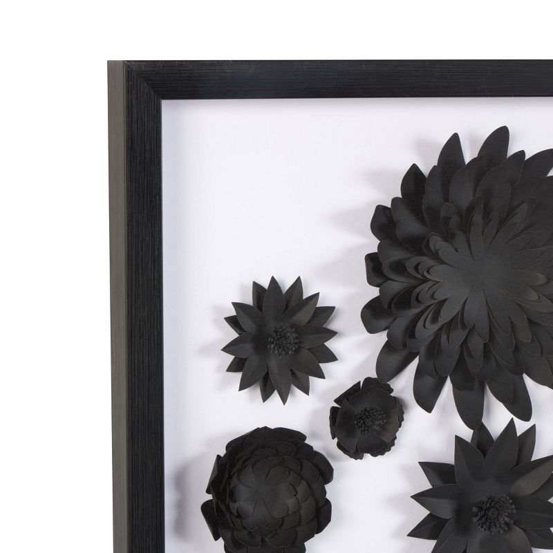 Olivia &#38; May 20&#34;x20&#34; Paper Floral Cluster Shadow Box with Varying Shapes and Sizes, 3 of 7