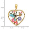 Black Bow Jewelry 14k Yellow Gold 22mm Enameled Hummingbird Heart Pendant - 4 of 4