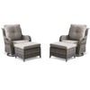 POCASSY Outdoor Swivel Glider Chairs Set of 2 with Ottomans, Patio Furniture Set with All Weather Wicker Outdoor Lounge Accent Chair for Porch Deck - 2 of 4