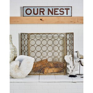 Farmhouse Metal Sign Wall Decor Gray/Silver - Olivia & May: "OUR NEST" Iron Entryway Decor - 1 of 4