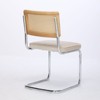 PAGED Dining Chairs Set of 2 Modern Living Room Chair with Rattan Back and Stainless Chrome Base, Velvet Accent Chair for Dining Room, Kitchen - 3 of 4
