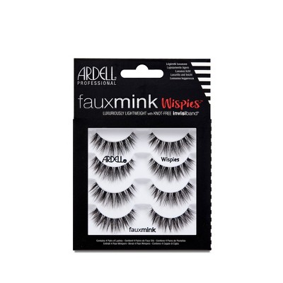 Ardell Faux Mink Wispies False Eyelashes - Black - 4pr