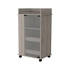 NicBex Mobile Kitchen Island Cart Morden Kitchen Carts on Wheels with Storage with 1 Glass Cabinet Door for Kitchen - 4 of 4