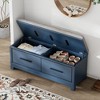 PAGED Shoe Bench with Removable Cushion, Wood Ottoman with Storage, Entryway Bench with Safety Hinge, Entryway Ottoman Bench - 2 of 4