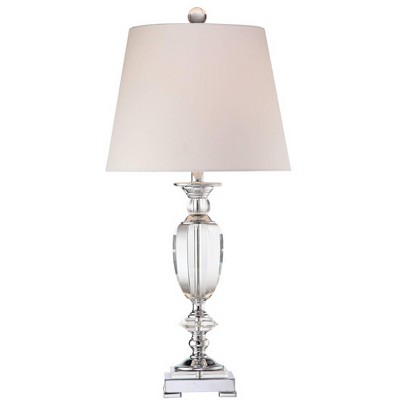 Vienna Crystal and Chrome Urn Table Lamp with White Shade