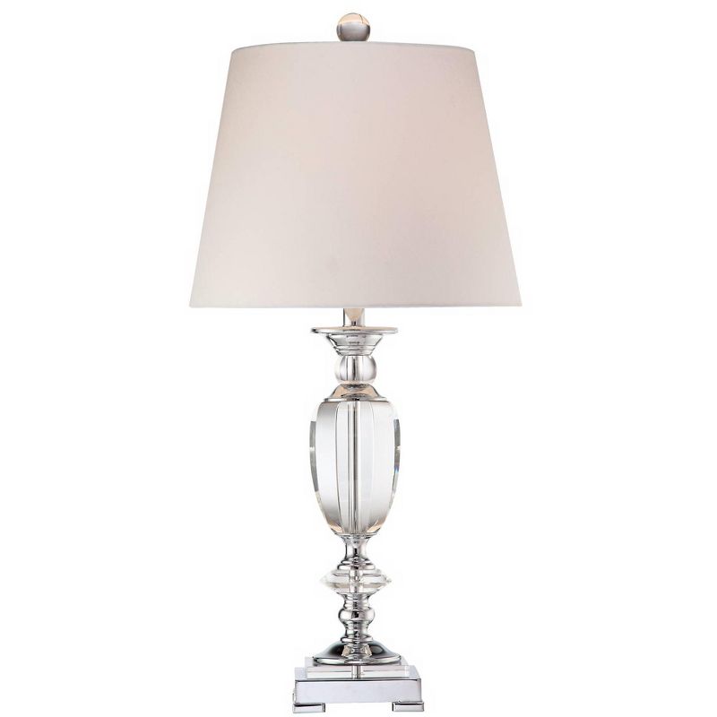 Vienna Full Spectrum Traditional Table Lamp Faceted Crystal and Chrome Urn White Drum Shade for Living Room Family Bedroom Bedside, 3 of 7