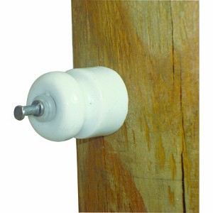 Field Guardian Porcelain Insulator with nail & washer - 1 of 1