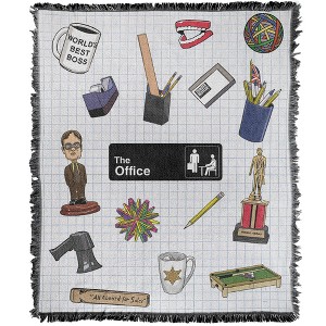 The Office Icon Collage Blanket 50"x60" Woven Tapestry - 1 of 4