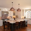 PAKOKULA Brown Rattan Dome Pendant Light 17.72" 3-Light Farmhouse Boho Fixture for Dining Room Kitchen Island Entryway - 2 of 4