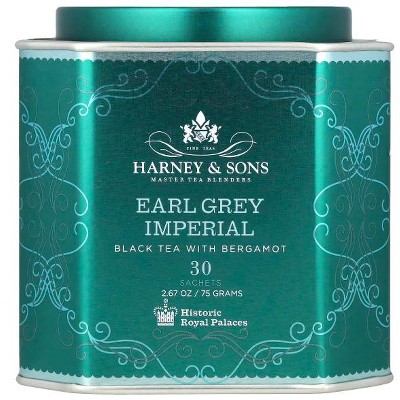 Harney & Sons, Earl Grey Imperial, Black Tea with Bergamot, 30 Sachets, 2.67 oz (75 g)