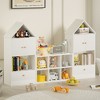 67.72"Versatile Children's Bookshelf with House-Shaped Design, Multi-Functional Storage,White - 3 of 4