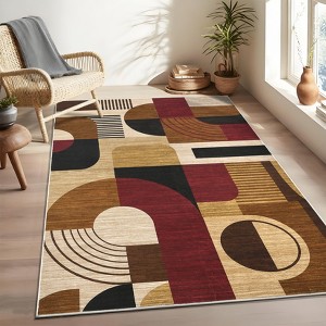 Soft Modern Low Pile Washable Indoor Area Rug Runner Rug Carpet for Living Room Bedroom Entryway - 1 of 4