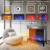 Syemin Indoor Fireplaces Electric Fireplace Heater Quick Heating Portable Fireplace 24″ Electric Corner Fireplace Low Noise, Black, 23.9"*9.4"*22.4" - 2 of 4