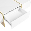 CAVINAS Coffee Tables for Living Room Rectangle Coffee Table Modern Center Table with 2 Drawers and Golden Wood Grain Legs for Apartment - 4 of 4