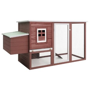 Chicken Coop Brown Solid pine wood with painted finish MediumvidaXL - 1 of 4