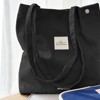 Wrapables Corduroy Tote Bag, Casual Everyday Shoulder Handbag, Black - 4 of 4
