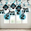 Big Dot of Happiness Two Cool - Boy - Blue 2nd Birthday Party Hanging Decor - Party Decoration Swirls - Set of 40 - 3 of 4