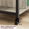 3 Tier Printer Stand with Charging Station, Mobile Printer Table with Storage Shelf & Lockable Wheels for Home Office, Living Room - 4 of 4
