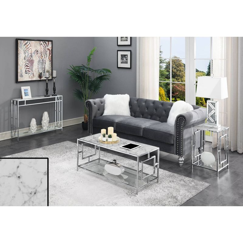 Town Square Chrome End Table with Shelf - Breighton Home, 3 of 8