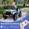 12V Kids Ride On Truck, 2-Seater Electric Car w/Remote Control, 35W Motors, 3 Speeds, Music, LED Lights, Suspension - 4 of 4