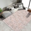 Area Rug Living Room Rugs 9x12 Large Machine Washable Non Slip Pearl Velvet Carpet, Soft Indoor Floral Stain Resistant Carpet for Under Dining Table, - 2 of 4