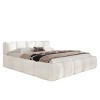 Upholstered Platform Bed with Thick Headboard, Boucle Fabric Grounded Frame Bed for Bedroom-Baofuwish - 3 of 4