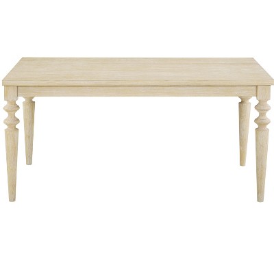 Vynxaria  Urban Style Wired White Finish Turned-Leg Dining Table