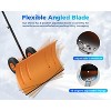 Snow Shovel Pusher for Driveway,Heavy Duty 2-Wheel Snow Shovel with Single Rod,29" Angled Blade Efficient Metal Snow Removal,Adjustable Height Handle - 3 of 4