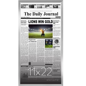Americanflat 11x22 Newspaper Frame with plexiglass - Assorted Media Article Cover Frame - Available in a variety of Colors - 1 of 4