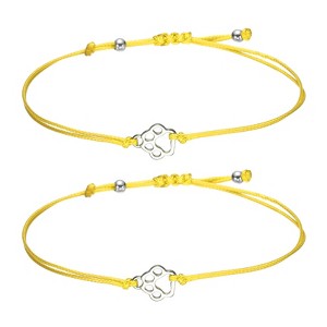 Unique Bargains Dog Cat Paw Bracelet Rope Bracelet Handmade Adjustable String 2 Pcs - 1 of 4