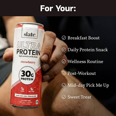 Slate Milk Strawberry Ultra 30g Protein Shake Cans - 11 fl oz/4pk
