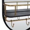 Metal Oval 1 Shelf Wall Mirror Black - Olivia & May: Modern Style, Round Shape, No Assembly Required - 4 of 4