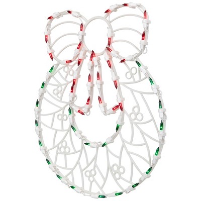 16" Lighted Christmas Wreath Window Silhouette Decoration
