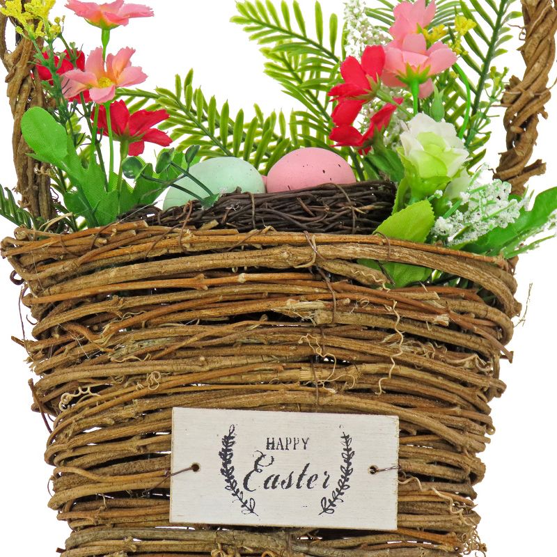 15" Artificial Easter Floral and Greens in Woven Basket - National Tree Company, 3 of 5