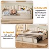 Twin Size Daybed with Adjustable Height Pop Up Trundle and 2 Side Pockets - 3 of 4