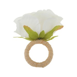 Unique Bargains Napkin Rings Simulated Rose Plastic 1 Pc - 1 of 3