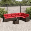 vidaXL 8 Piece Patio Sofa Set with Cushions Brown Poly Rattan - 2 of 4