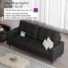 TYBOATLE Black Faux Leather Sofa Couches for Living Room, Comfy Small Loveseat w/USB and Wide Arms, 2/3 Seater 85" Office Couch for Apartment Bedroom - 2 of 4