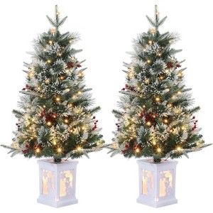 3ft Christmas Tree Artificial Christmas Tree with Vintage Potted Base, Xmas Holiday Decor for Home, Entrances - 1 of 4