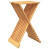 vidaXL Stool Brown Solid Teak Wood Standard Foldable Folding Stool - 2 of 4